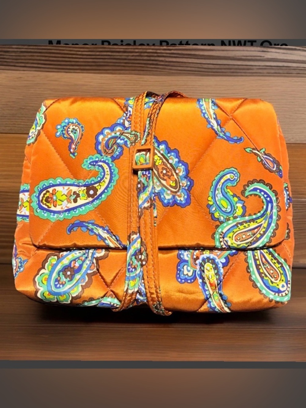 Vera Bradley small Flap Hipster Orange Manor Paisley Quilted Crossbody Bag NWT